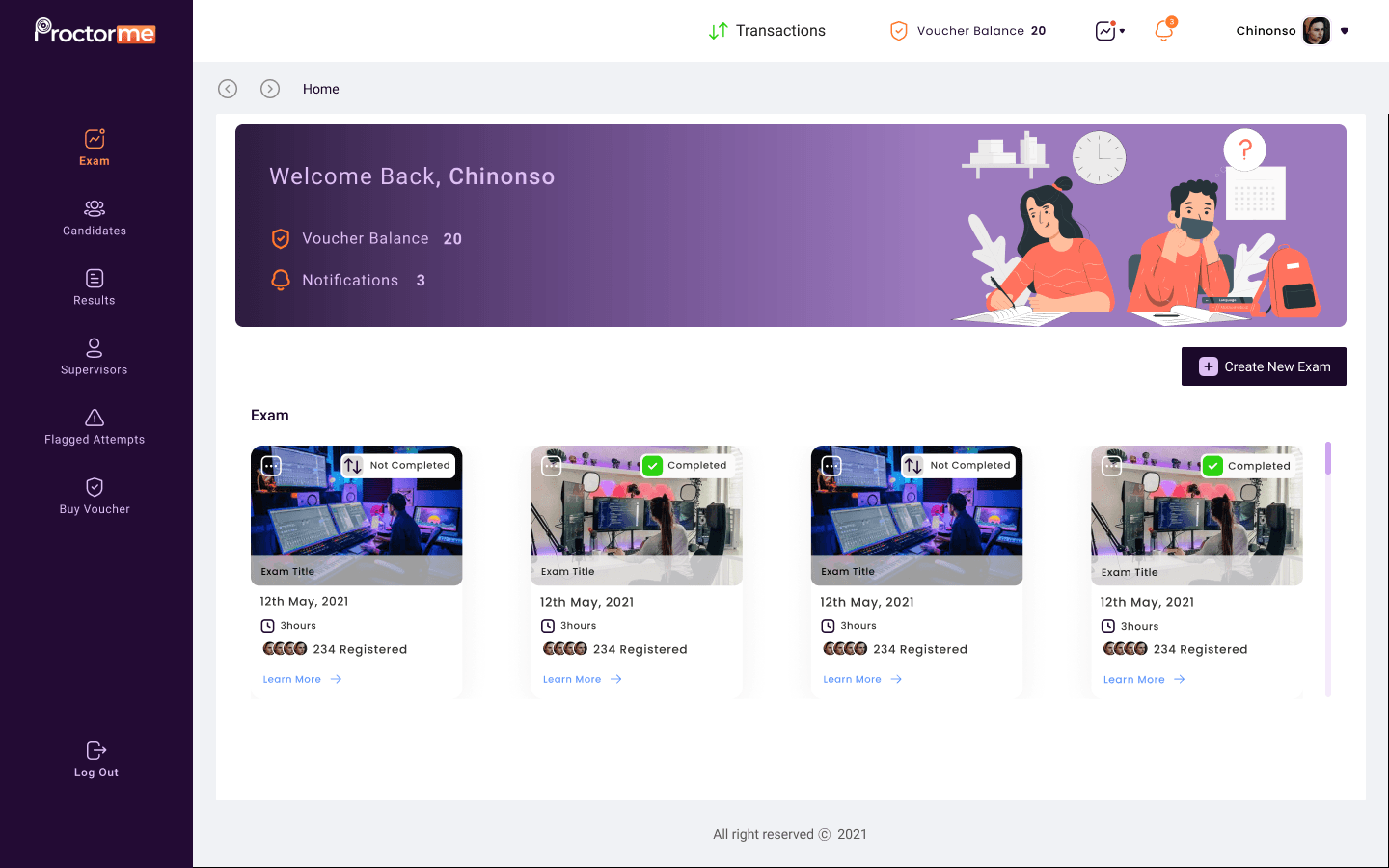 Proctrome AI Proctoring Dashboard